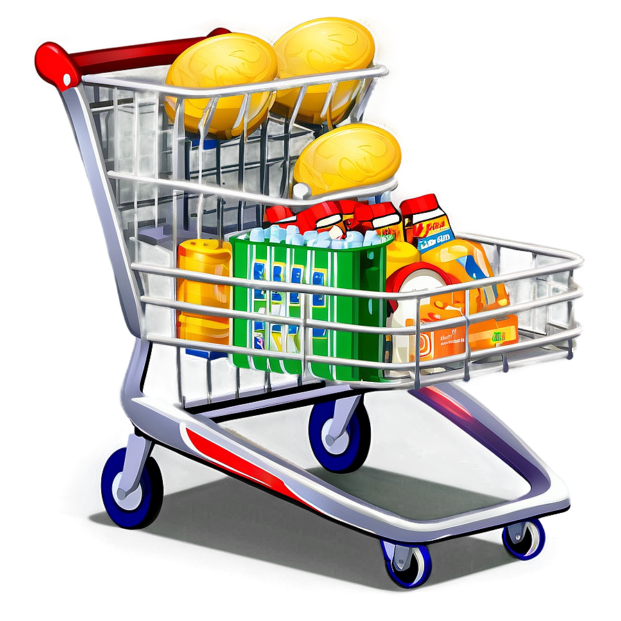 Cartoon Grocery Cart Png Bay PNG Image