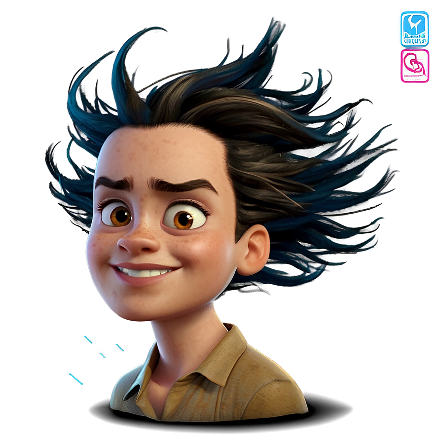 Cartoon Hair In Wind Png Vnf93 PNG Image