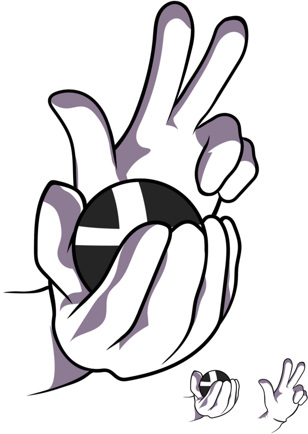 Cartoon Hand Peace Sign PNG Image