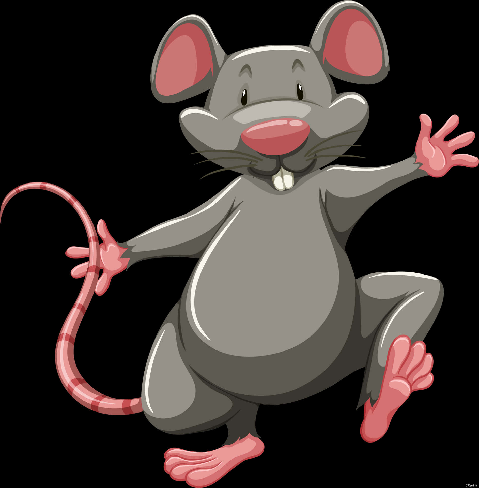 Cartoon Happy Rat PNG Image