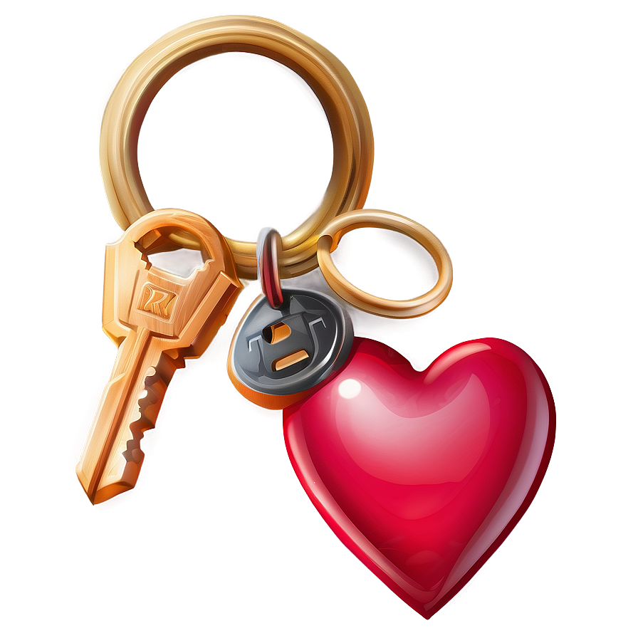 Cartoon Heart With Key Png Ifc29 PNG Image