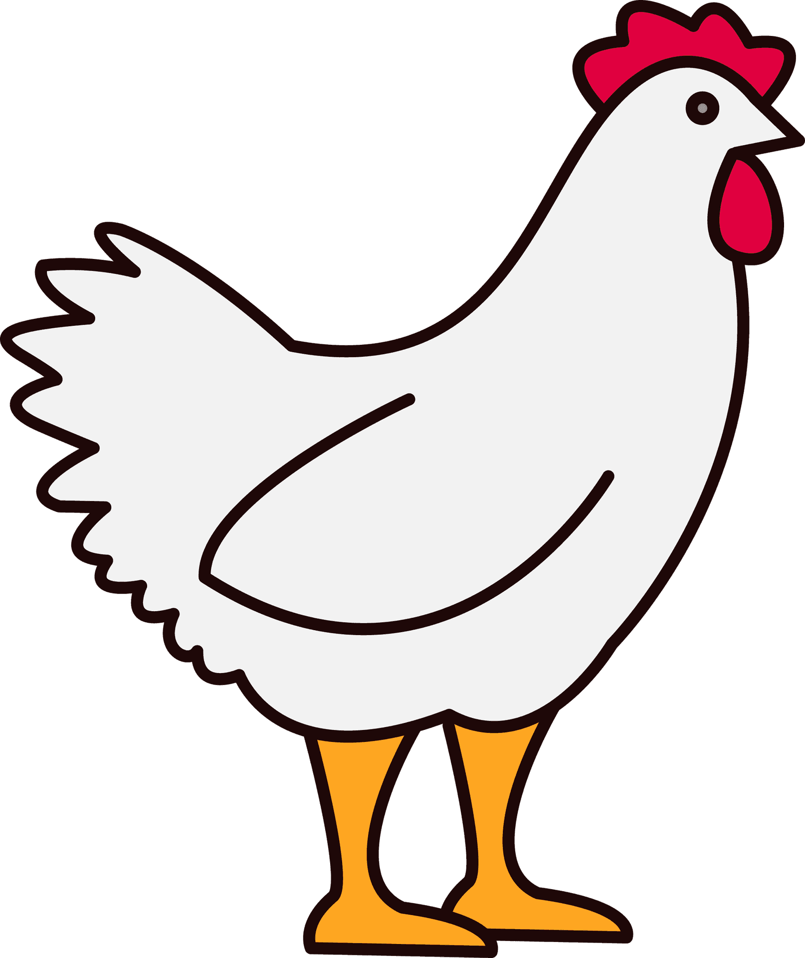 Cartoon Hen Standing PNG Image