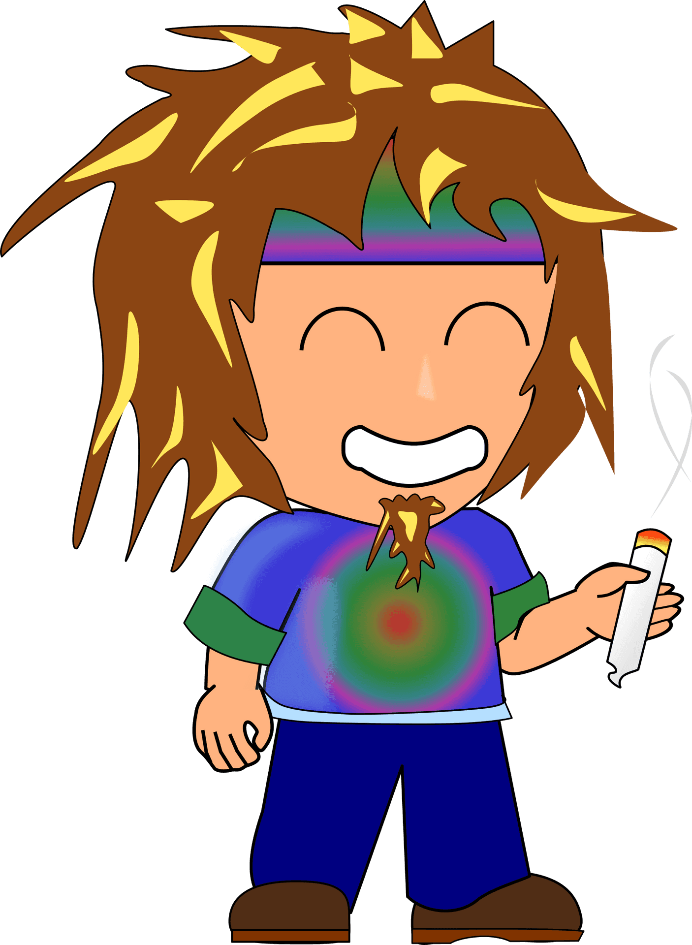 Cartoon Hippie Happiness PNG Image