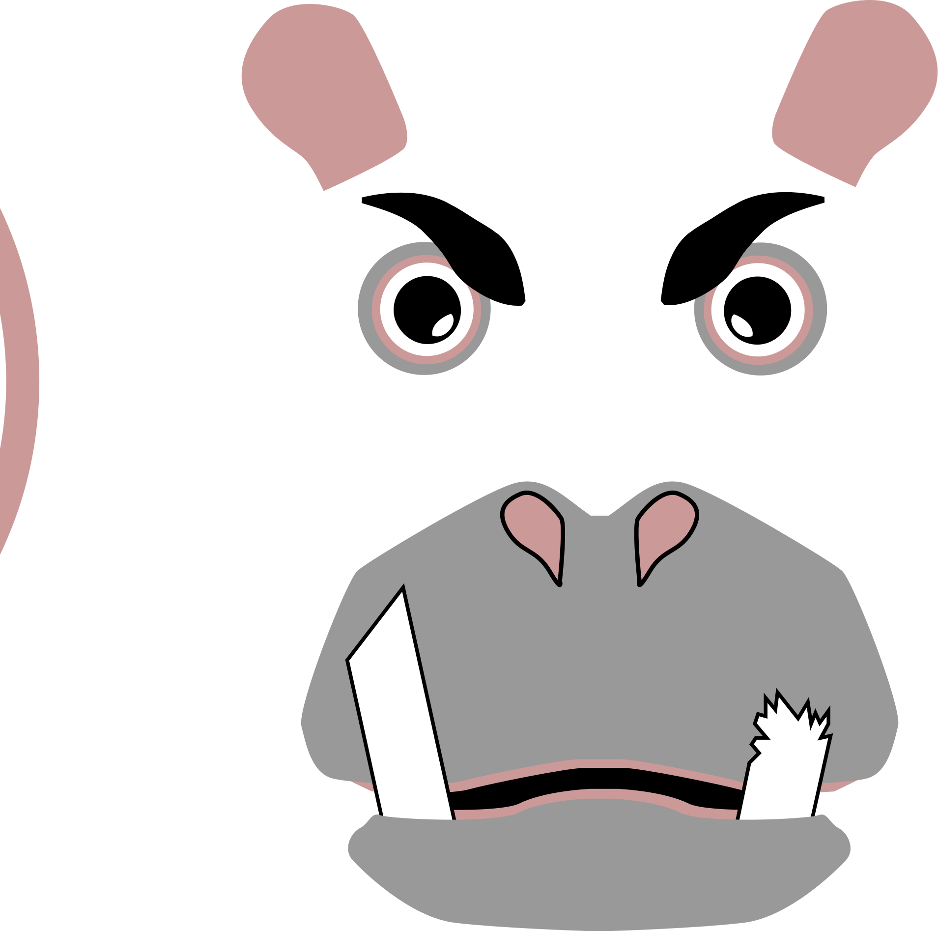 Cartoon Hippo Face Graphic PNG Image