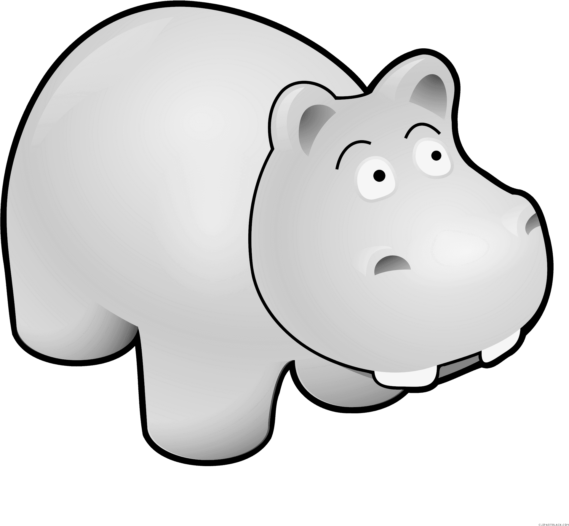 Cartoon Hippo Profile View PNG Image