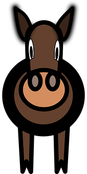 Cartoon Horse Black Background PNG Image