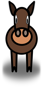 Cartoon Horse Front View PNG Image