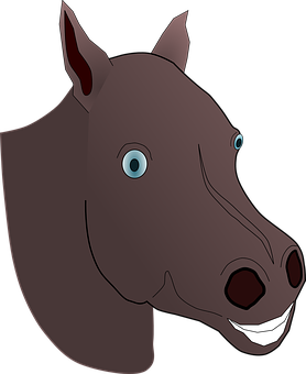 Cartoon Horse Head Graphic PNG Image