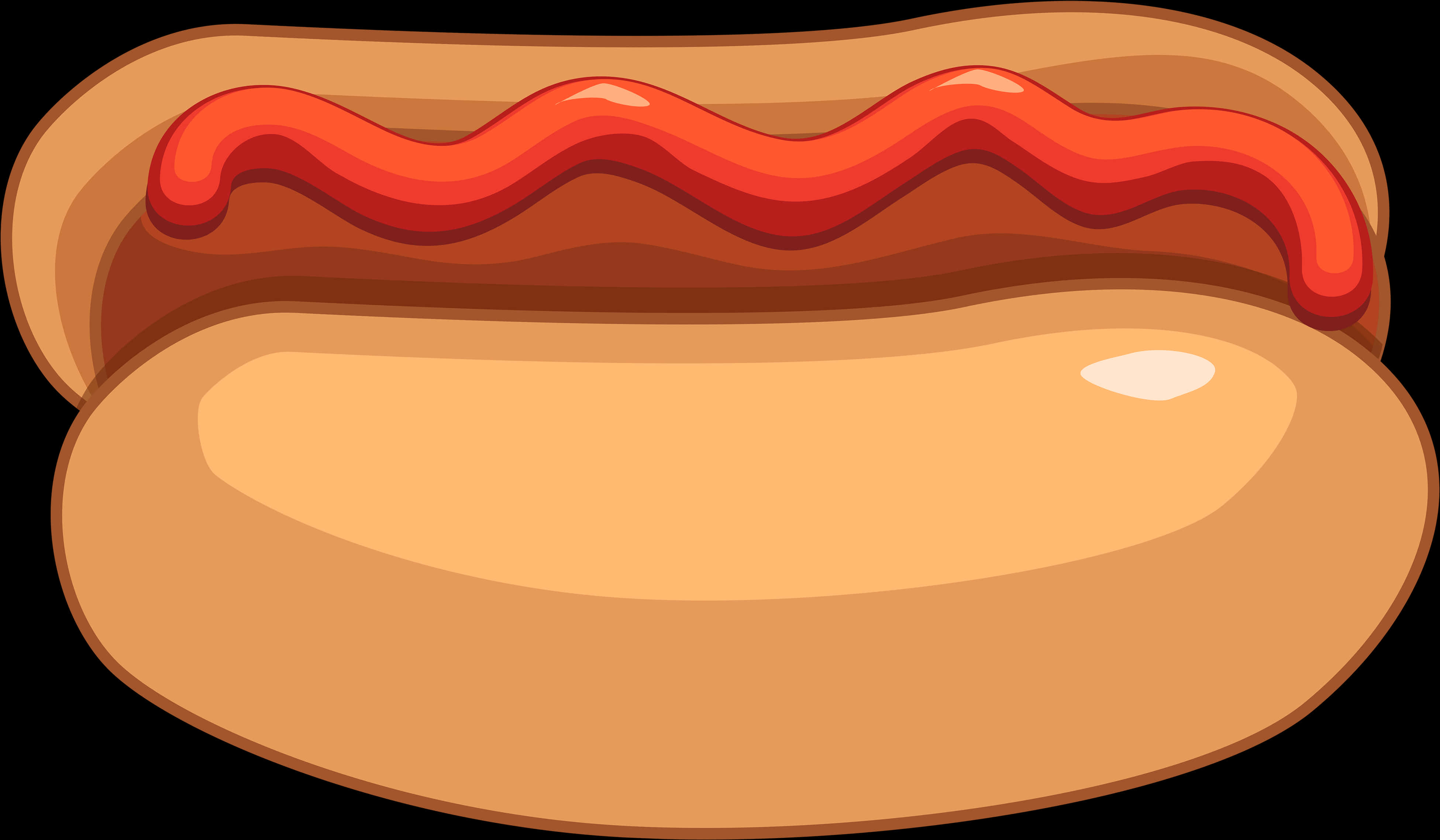 Cartoon Hot Dog With Ketchup PNG Image