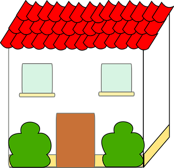 Cartoon Housewith Red Roof PNG Image