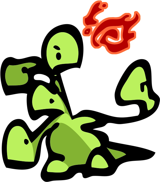 Cartoon Hydra Breathing Fire.png PNG Image