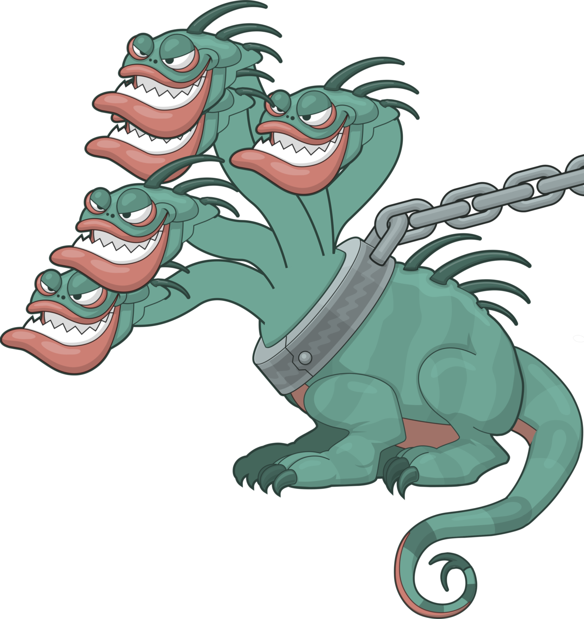 Cartoon Hydrawith Chain Collar PNG Image