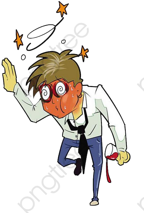 Cartoon Intoxicated Man Stumbling PNG Image