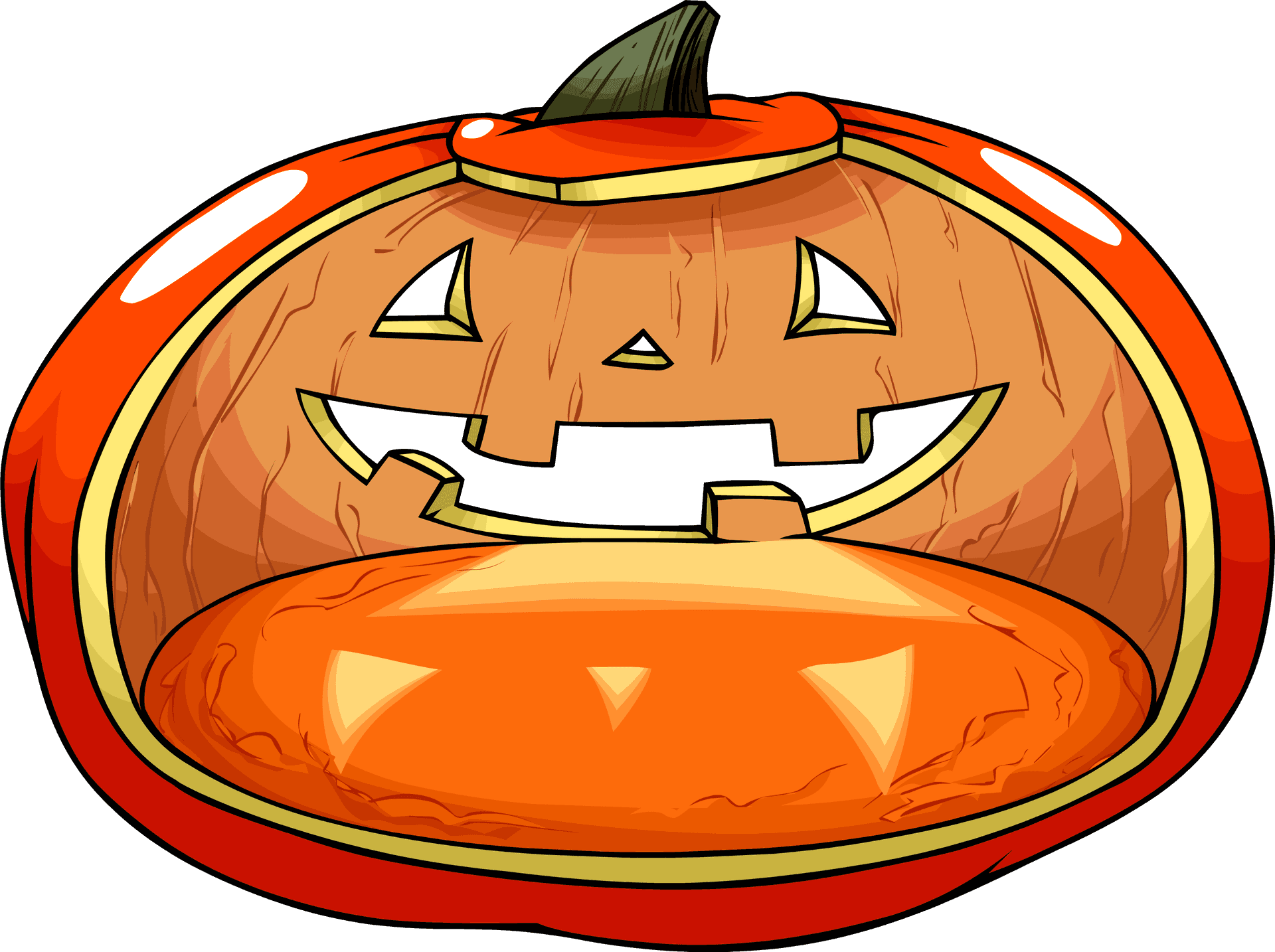 Cartoon Jack O Lantern Button PNG Image