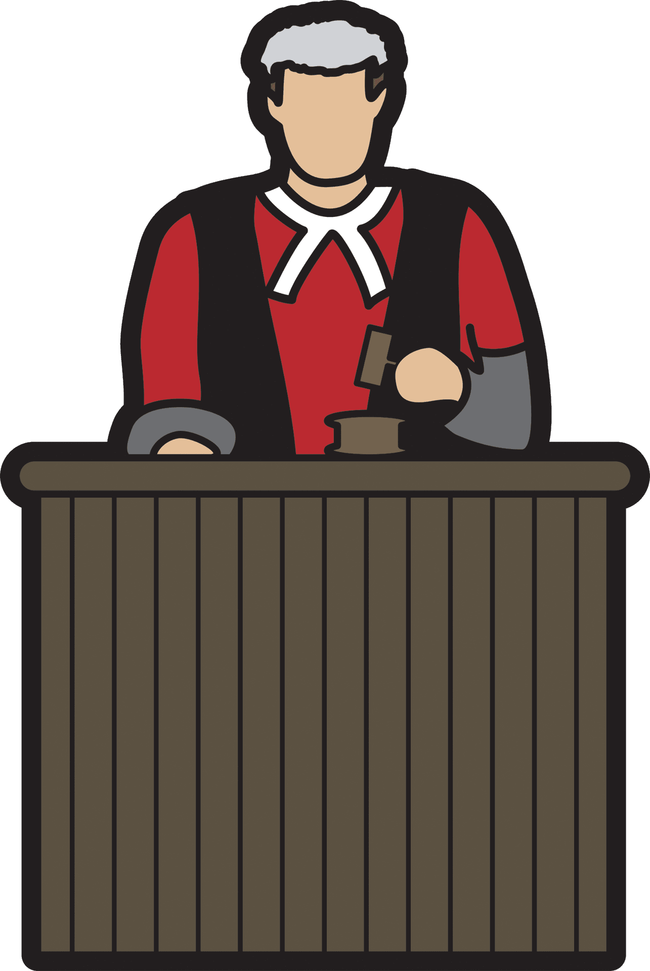 Cartoon Judgeat Bench PNG Image