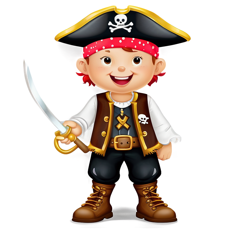 Cartoon Kid In Pirate Costume Png Lgg PNG Image