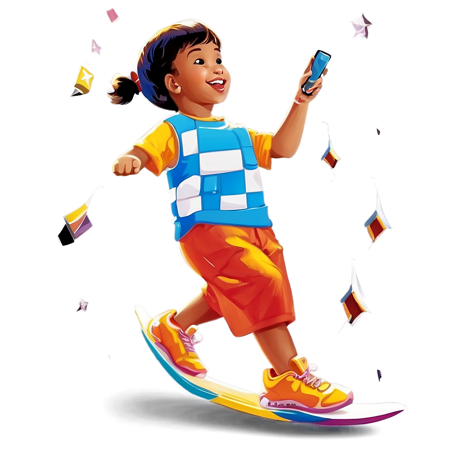 Cartoon Kid Playing Png Tup PNG Image