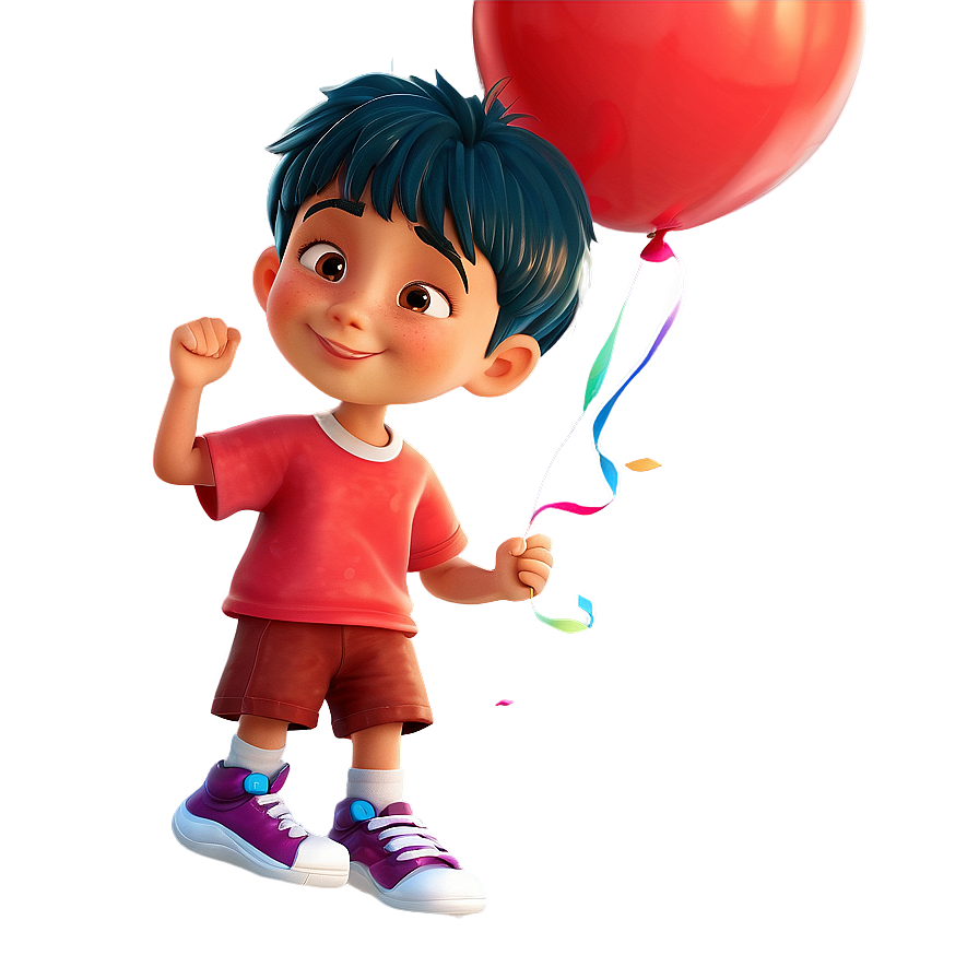 Cartoon Kid With Balloon Png 06132024 PNG Image