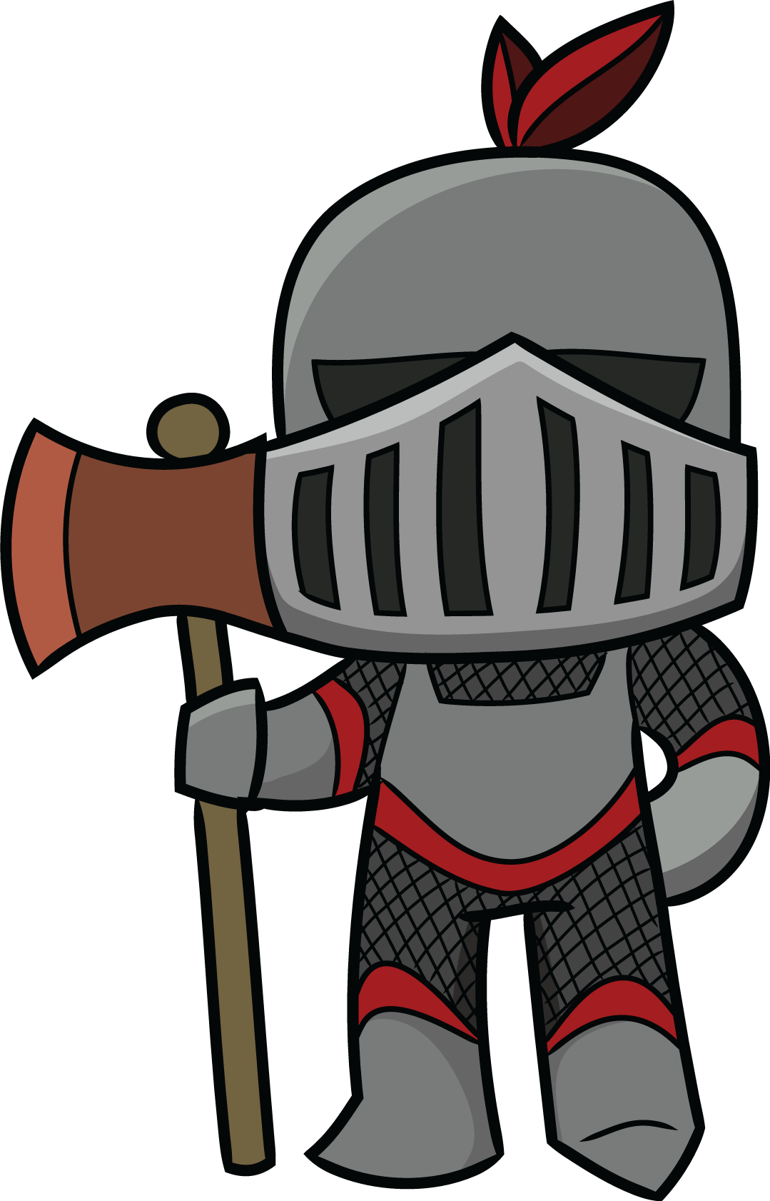 Cartoon Knight With Axe PNG Image