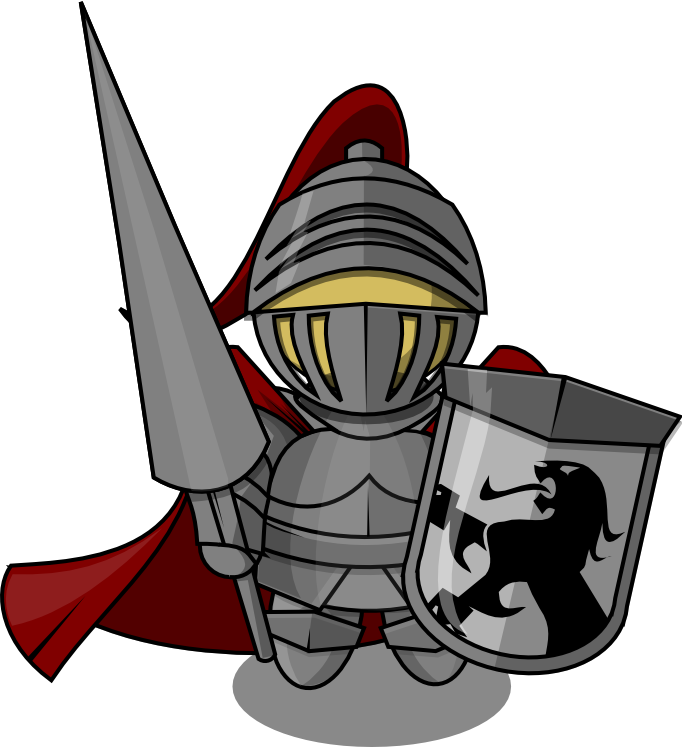 Cartoon Knightwith Swordand Shield PNG Image