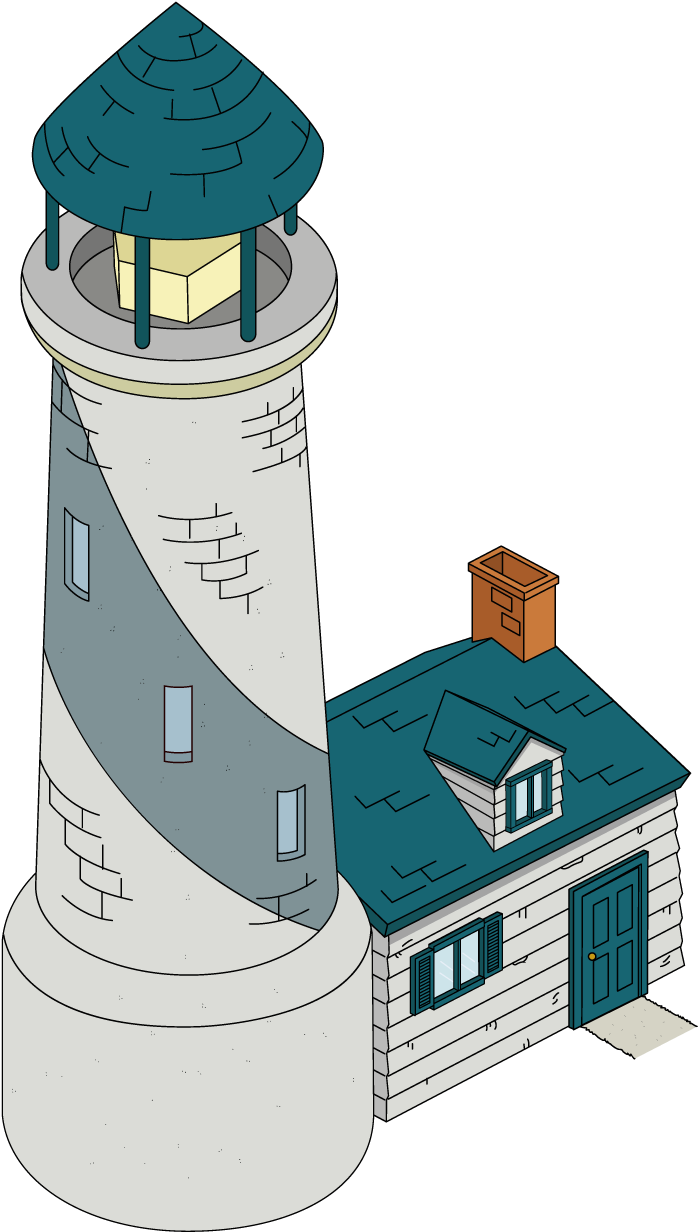 Cartoon Lighthouse Illustration PNG Image