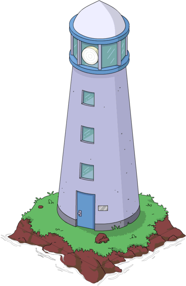 Cartoon Lighthouse Illustration PNG Image