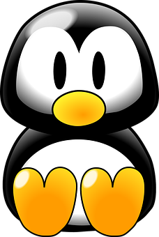 Cartoon Linux Penguin Graphic PNG Image