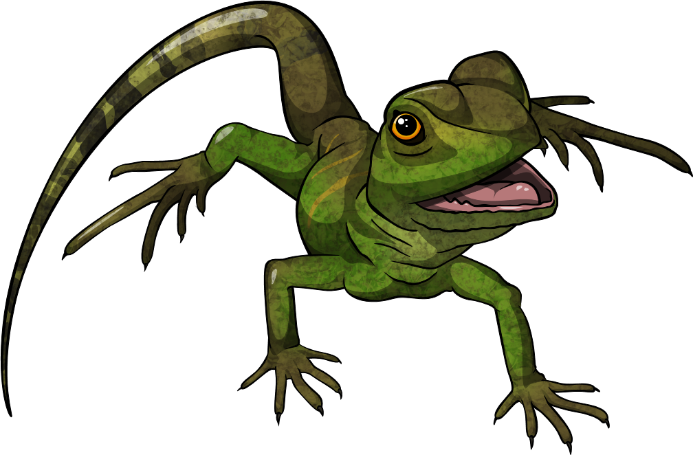 Cartoon Lizard Illustration PNG Image