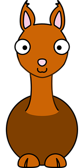 Cartoon Llama Portrait PNG Image