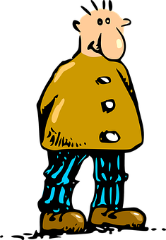 Cartoon Man Shivering Cold PNG Image