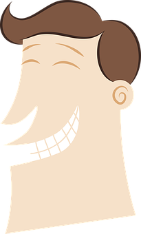 Cartoon Man Smiling Broadly PNG Image