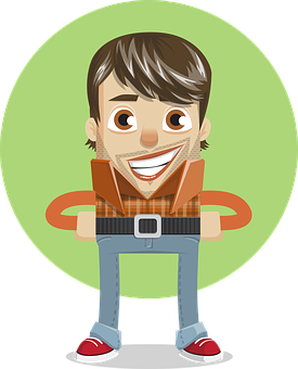 Cartoon Man Smiling Vector PNG Image