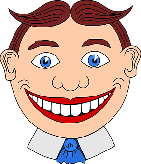 Cartoon Man With Big Smile PNG Image