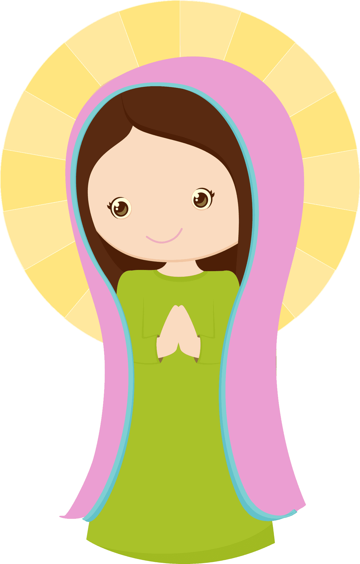 Cartoon Maria Praying Illustration.png PNG Image