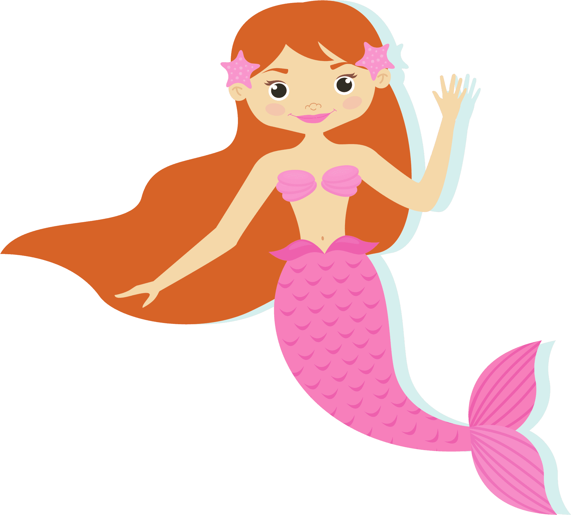 Cartoon Mermaid Illustration PNG Image