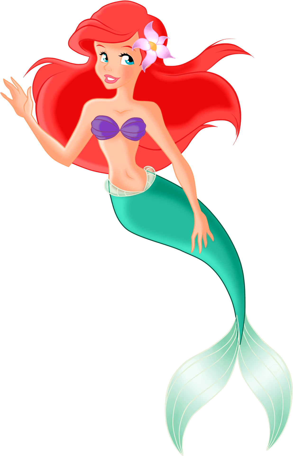 Cartoon Mermaid Waving PNG Image