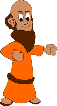 Cartoon Monk Character PNG Image