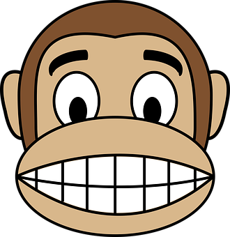 Cartoon Monkey Face Graphic PNG Image