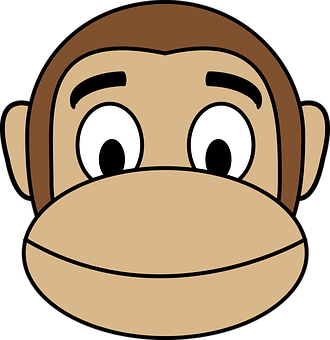 Cartoon Monkey Face Graphic PNG Image