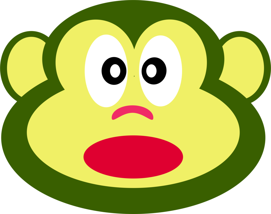 Cartoon Monkey Face Graphic PNG Image