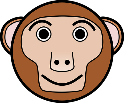 Cartoon Monkey Face Graphic PNG Image