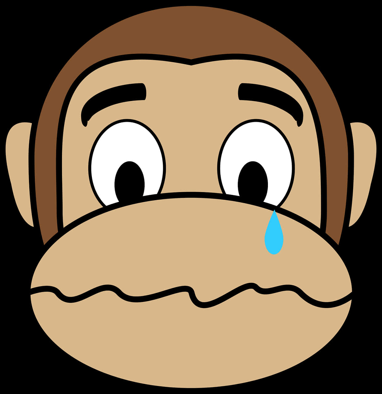 Cartoon Monkey With Tear PNG Image