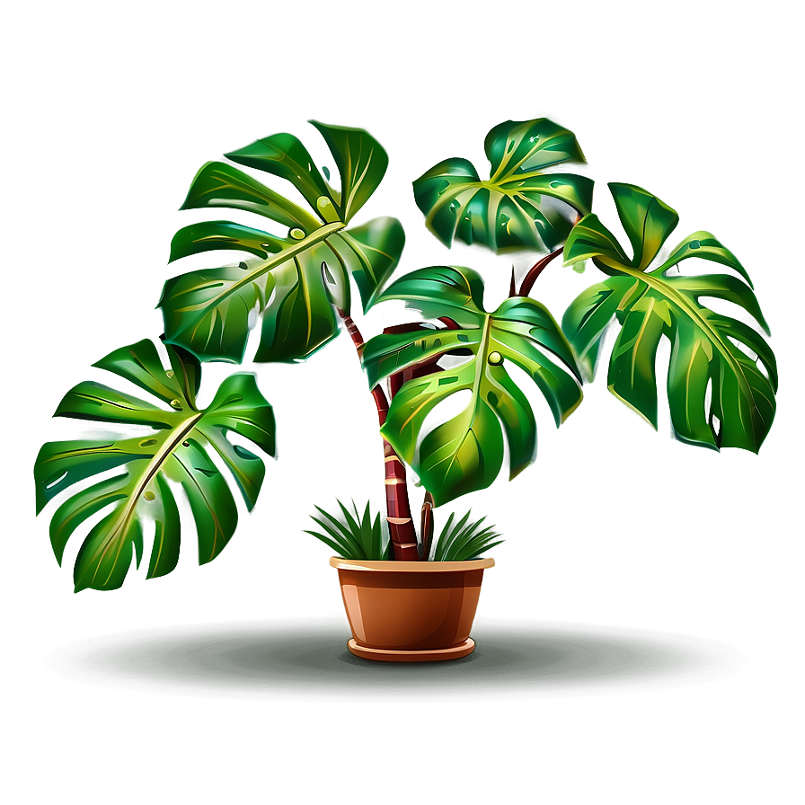 Cartoon Monstera Plant Png 05232024 PNG Image