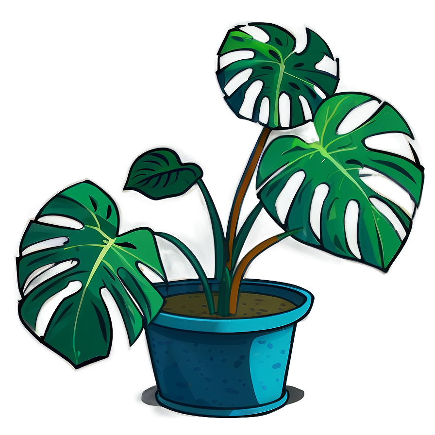 Cartoon Monstera Plant Png 05232024 PNG Image