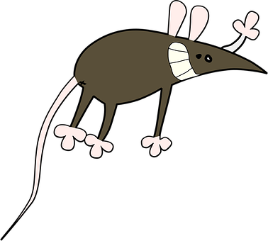 Cartoon Mouse Black Background PNG Image