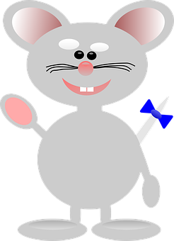 Cartoon Mouse Holding Magic Wand PNG Image