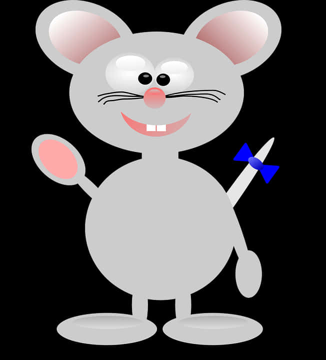 Cartoon Mouse Holding Pinwheel PNG Image