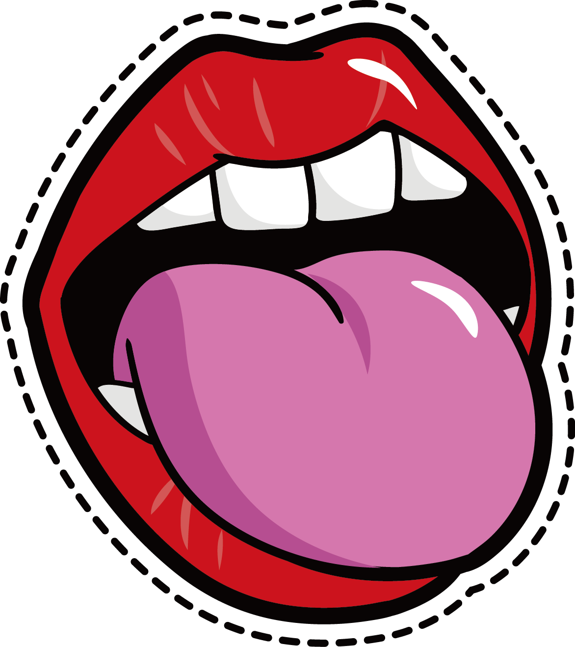 Cartoon Mouthand Tongue PNG Image