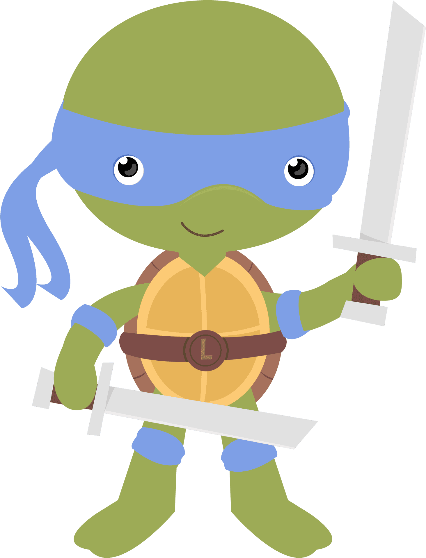 Cartoon Ninja Turtlewith Swords PNG Image