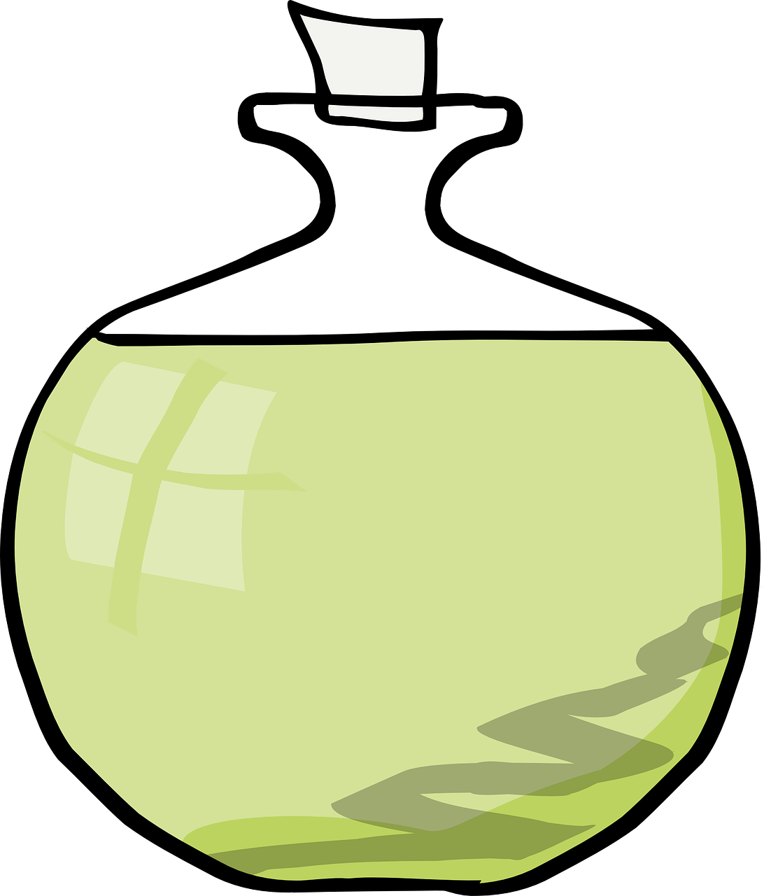 Cartoon Olive Oil Bottle PNG Image